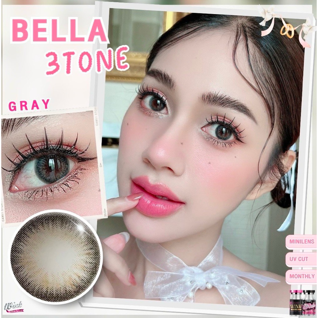 [Lens thái] Kính Áp Tròng - Lens Bella 3 tone giãn 14.2mm | Hsd 3 tháng 0 độ - 4.75