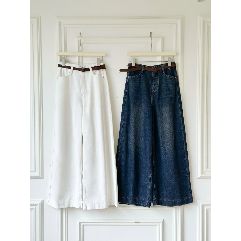 (Harmony) Quần jean ống rộng, form thiết kế mới trẻ trung thời trang thiết kế Calie Qj026 | BigBuy360 - bigbuy360.vn