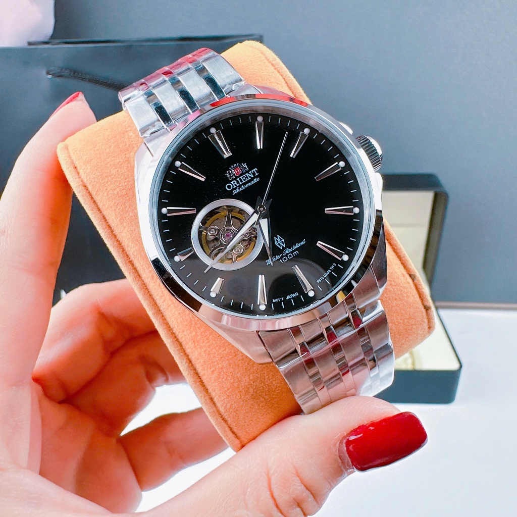 Đồng hồ nam máy cơ japan thể thao 0rient size 42mm fullbox đeo tay dây kim loại cao cấp chống nước