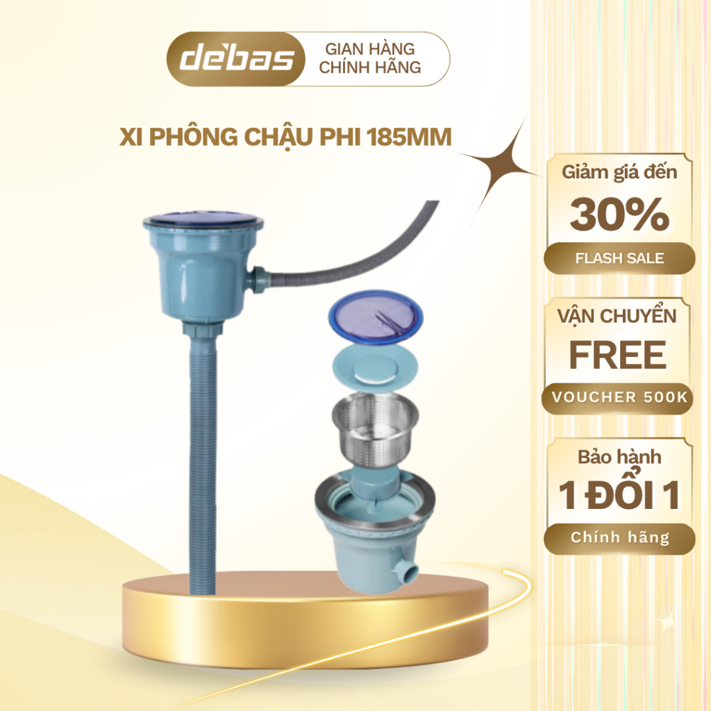Xi phông chậu 7546G xi phông phi 185mm