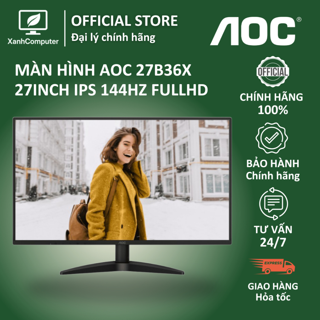 Màn hình AOC 27B36X 27inch IPS 144Hz FullHD - Hàng chính hãng