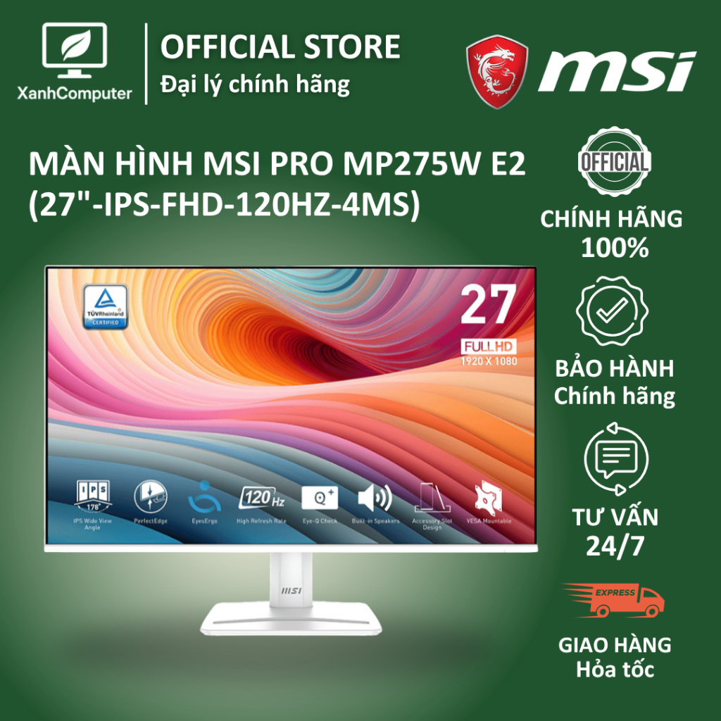 Màn Hình MSI PRO MP275W E2 (27 inch - IPS - FHD - 120Hz - 4ms) - Hàng CHính Hãng ( Bh 2 Năm)