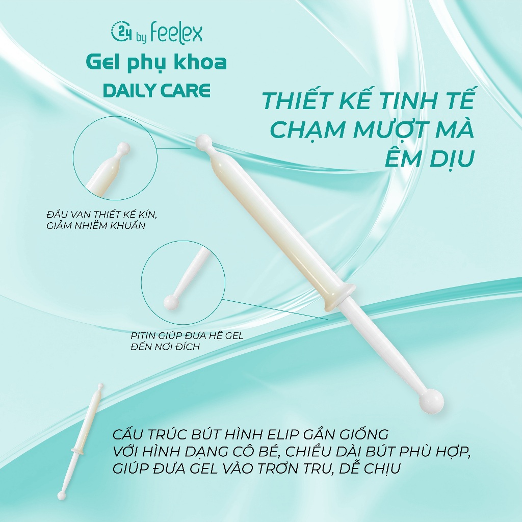 Đũa thần inner Gel phụ khoa  - C24 BY FEELEX dưỡng ẩm, cân bằng PH, giảm khô rát - hộp 7 đũa