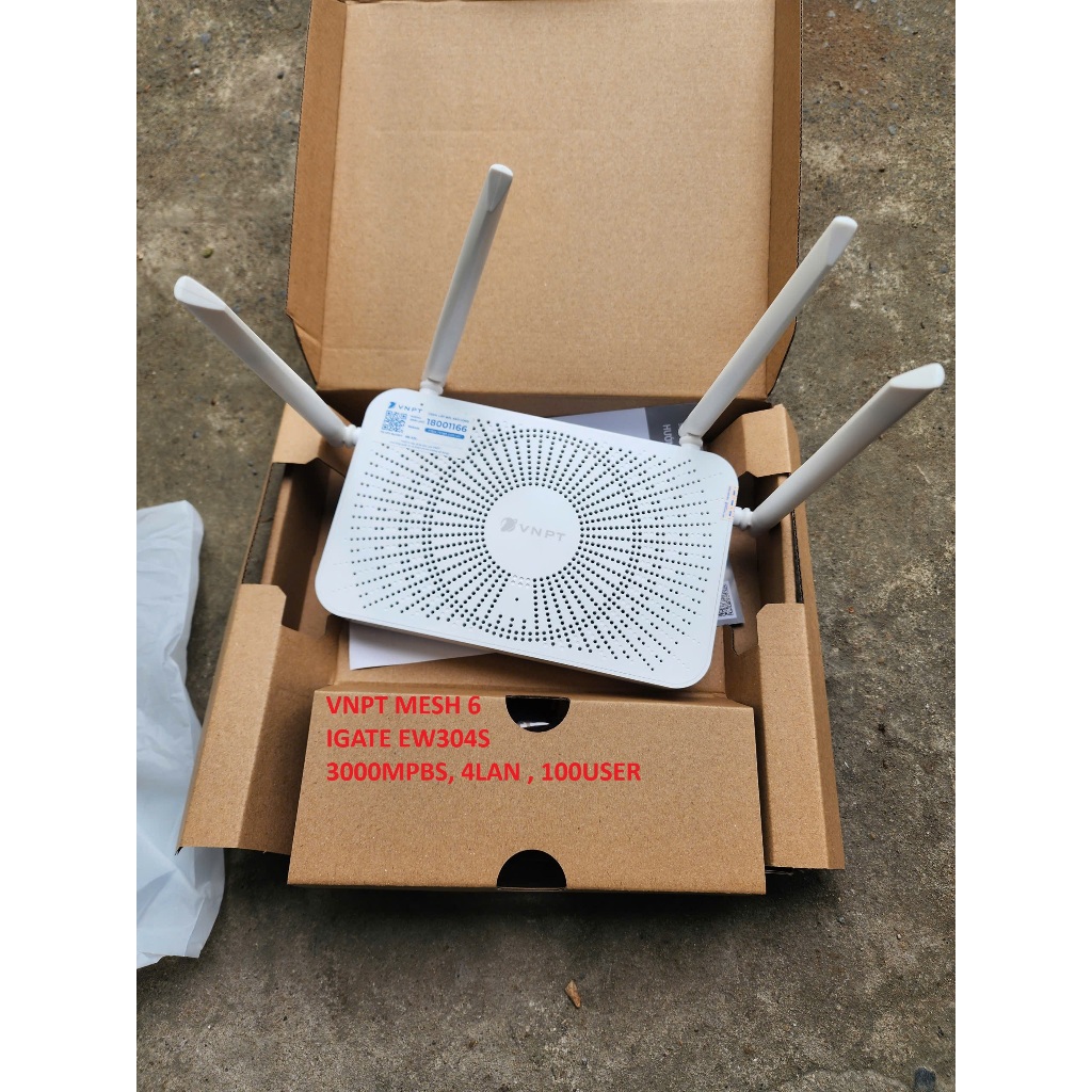 iGate EW304S, WiFi 6  3000mbps ,Mesh Router tốc độ cao, 4 cổng lan, phủ sóng toàn diện