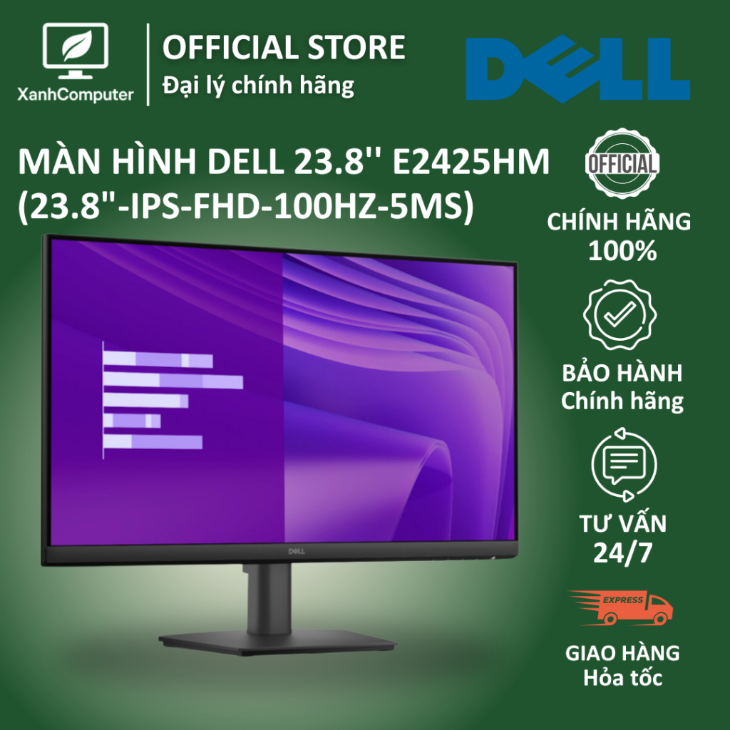 Màn hình DELL 23.8'' E2425HM (23.8 inch - IPS - FHD - 100Hz- 5ms) - Hàng chính hãng