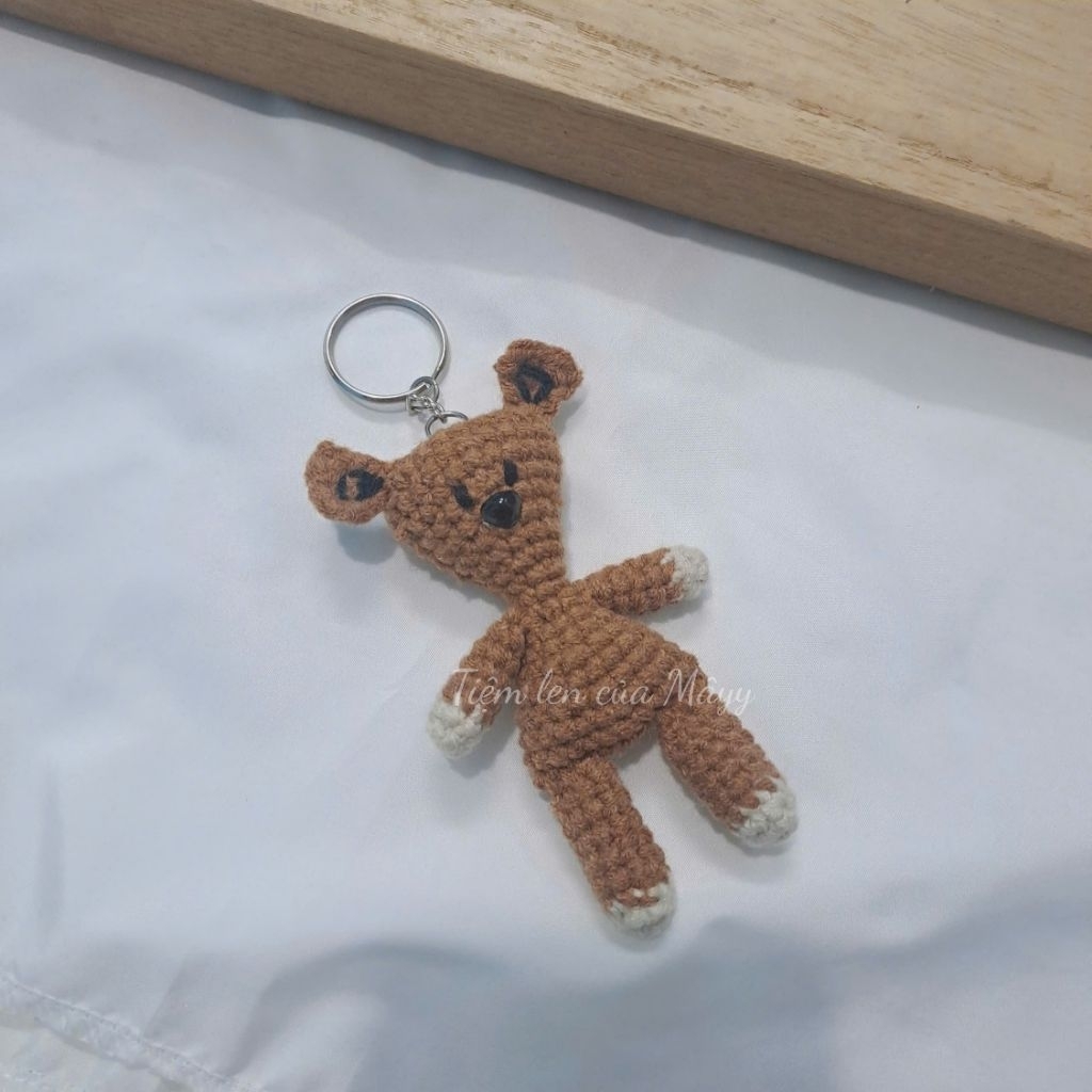 Móc khóa Teddy Bear Mr. Bean's bằng len/ Móc khóa gấu Mr.Bean handmade