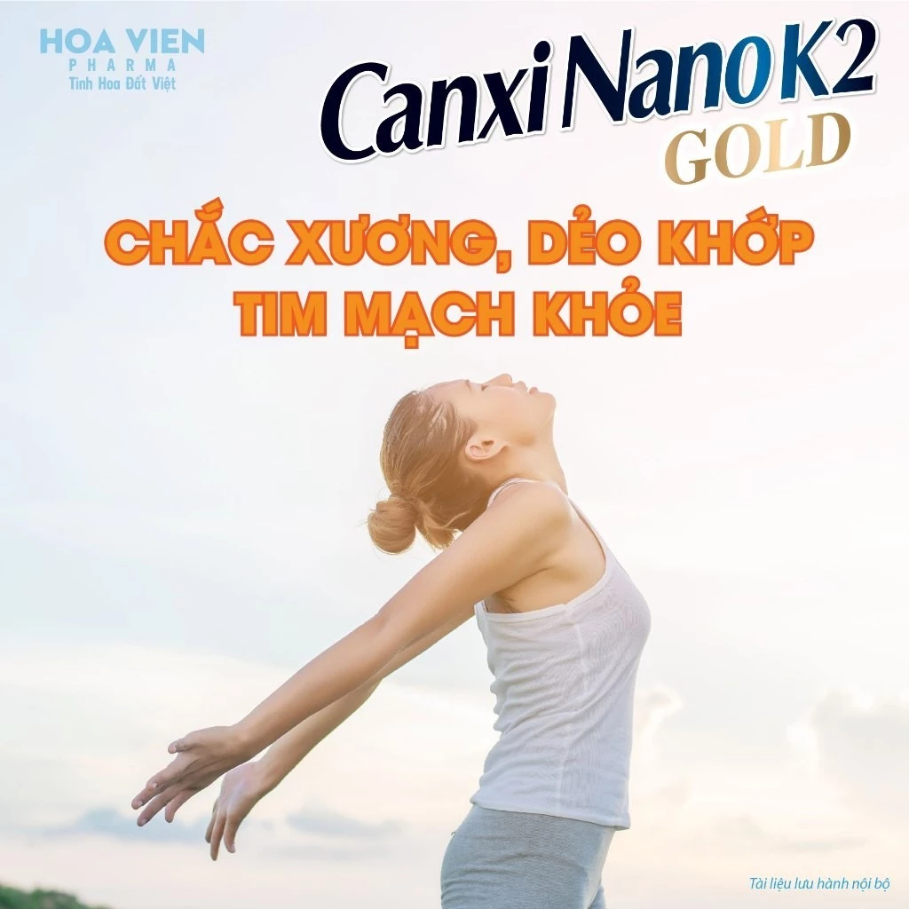 Canxi Nano K2 Gold - Bổ sung Canxi, vitamin K2-D3 cho phụ nữ có thai, trẻ đang phát triển chiều cao,