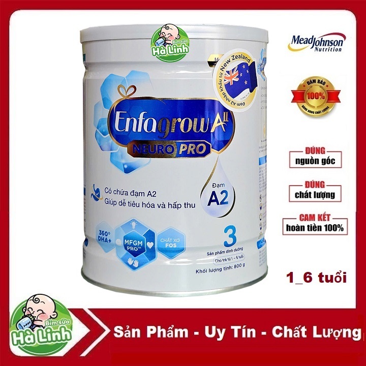 Sữa Bột Enfagrow A+ A2 Neuro pro số 3 800g [Date 2027]