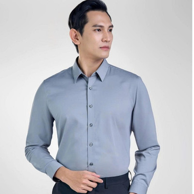 Owen - Áo sơ mi dài tay Slim Fit AS250012D màu Xám chất liệu Modal