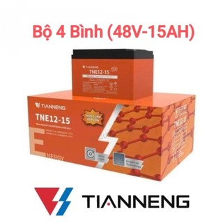  Ắc Quy Xe Đạp Điện Thiên Năng TNE15 48V-15AH  Bộ 4 Bình  Phiên Bản Mới Chịu Nhiệt Rất Cao Chính Hãng 
