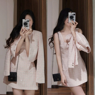  Set áo khoác và váy chất dạ tweed bling nangstudio2017 mã Set747 