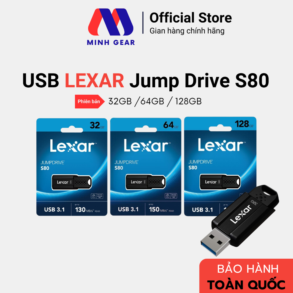 USB LEXAR Jump Drive S80 - Hàng Chính Hãng