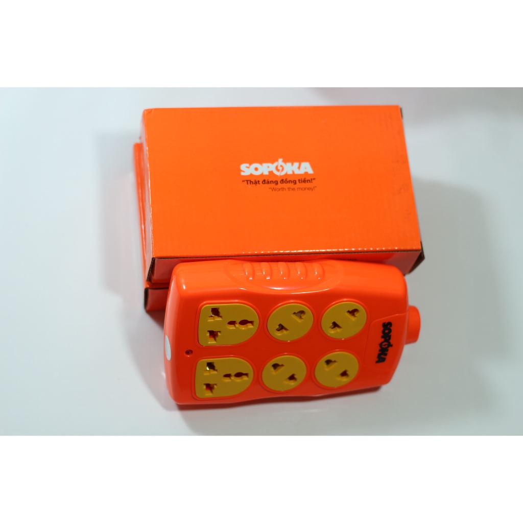 SOPOKA - Ổ cắm điện 6000W 6 lỗ chéo KHÔNG KÈM DÂY siêu chịu tải 30A (Người dùng tự đấu dây)