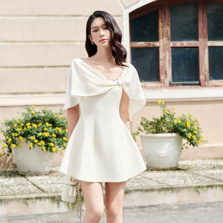 Đầm Nữ JOVEN Zura Form A Basic Phối Phần Bèo Lụa