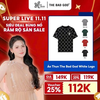   VHL x The Bad God   Áo Thun Cổ Tròn Nam Nữ The Bad God White Logo Local Brand 
