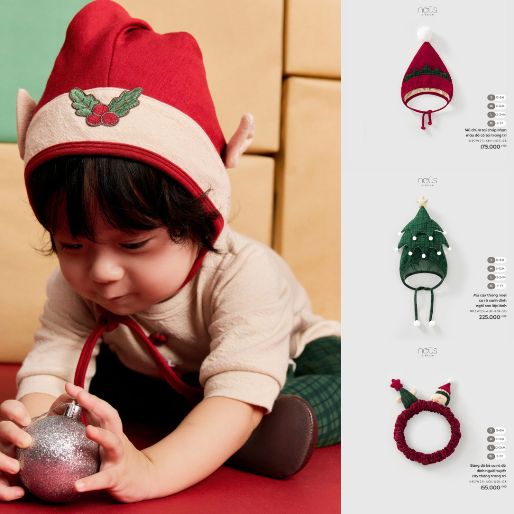 [NOUS XMAS] Phụ Kiện Băng Đô, Mũ Nous Noel Cho Bé