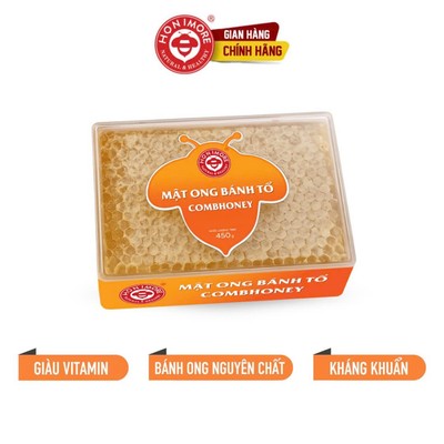 Mật ong bánh tổ hoa rừng Honimore Natural & Healthy 450g - bánh ong nguyên chất