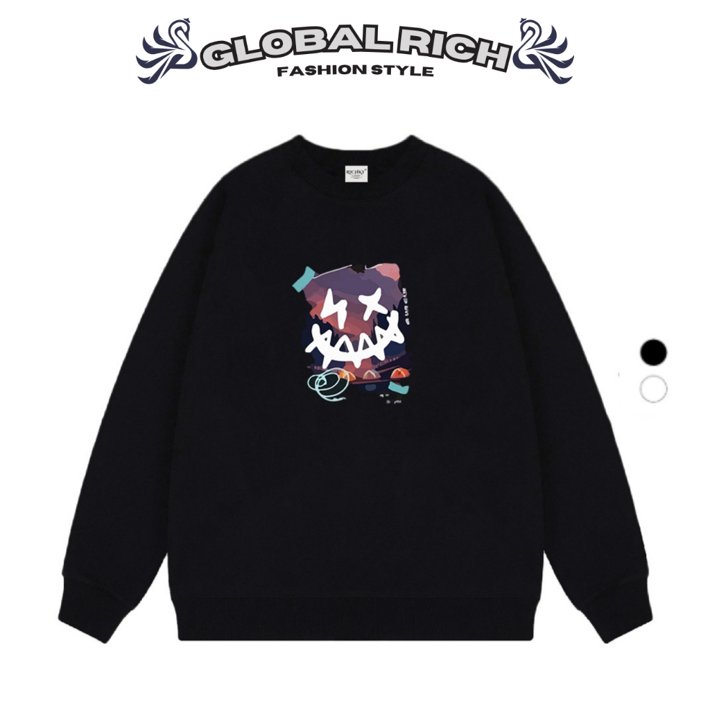 Áo Sweater Global Rich Premium Nỉ Crazy Smiley Face