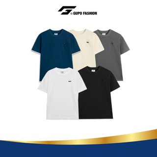  Áo Thun Nam Tay Ngắn Layer GUPO Local Brand Vải Cotton Cổ Tròn Cộc Tay Phối Viền Trắng Trẻ Trung 