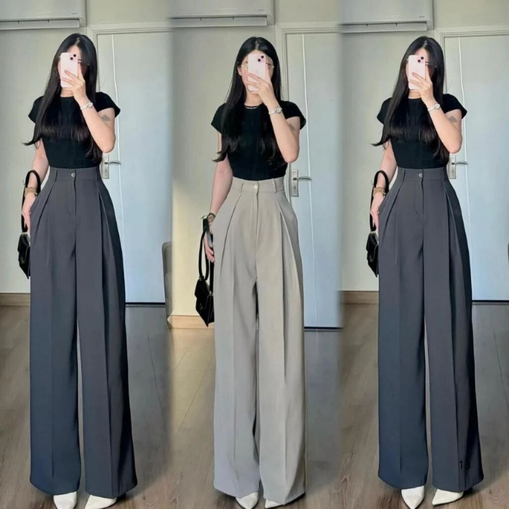 Quần Tây Nữ Ống Suông Xếp Ly FMSTYLE SHOP – Chất Liệu Cao Cấp, Mềm Mịn Form Chuẩn Công Sở 25101779