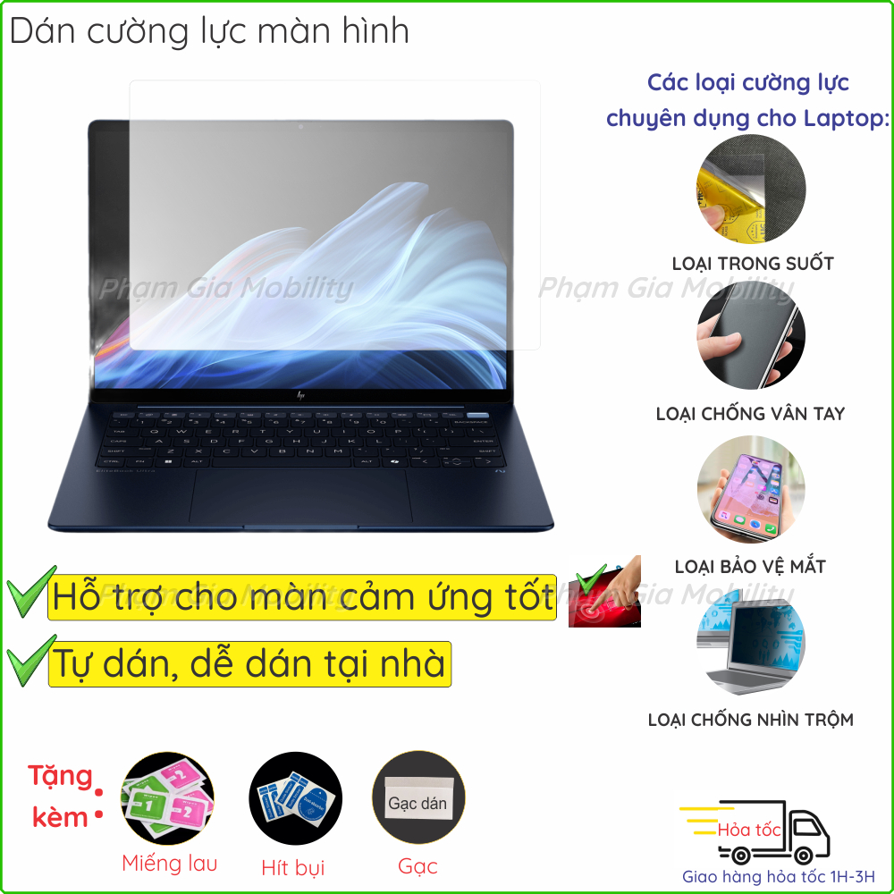 Dán màn hình cường lực dành cho HP Probook Elitebook 450 G1 G2 G3 G4 G5 G10 4 Ultra G1i BQ5D8PT 14 1