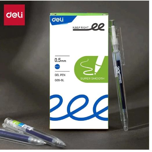 Bút gel bấm  Deli G05 - Combo  bút và ngòi thay thế