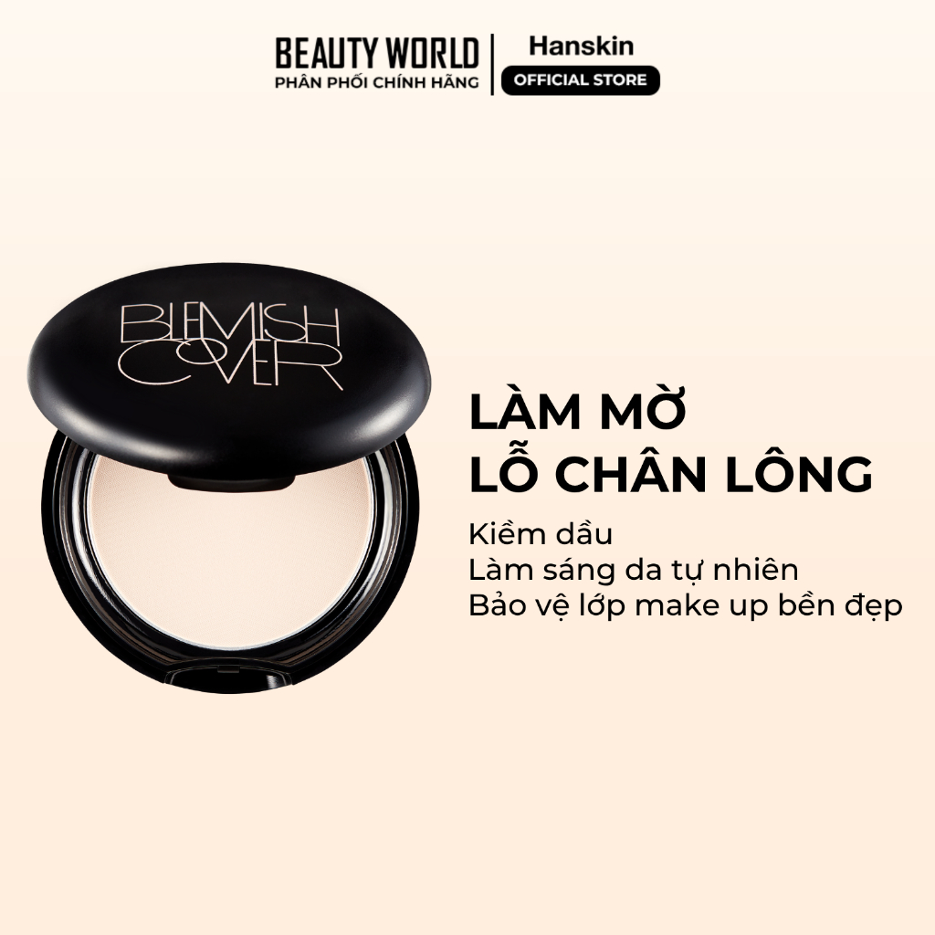 Phấn Phủ Hanskin Blemish Cover Blur Pact Nâng Tone Kiềm Dầu Giữ Lớp Makeup Lâu Trôi Mịn Da 9g