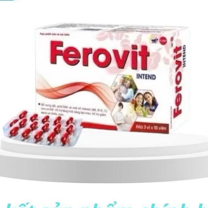 Viên Sắt Bổ Máu Ferovit - Bổ Sung Sắt, Vitamin và Acid Folic Cho Mẹ Bầu và Trẻ Em Thiếu Máu 30 Viên