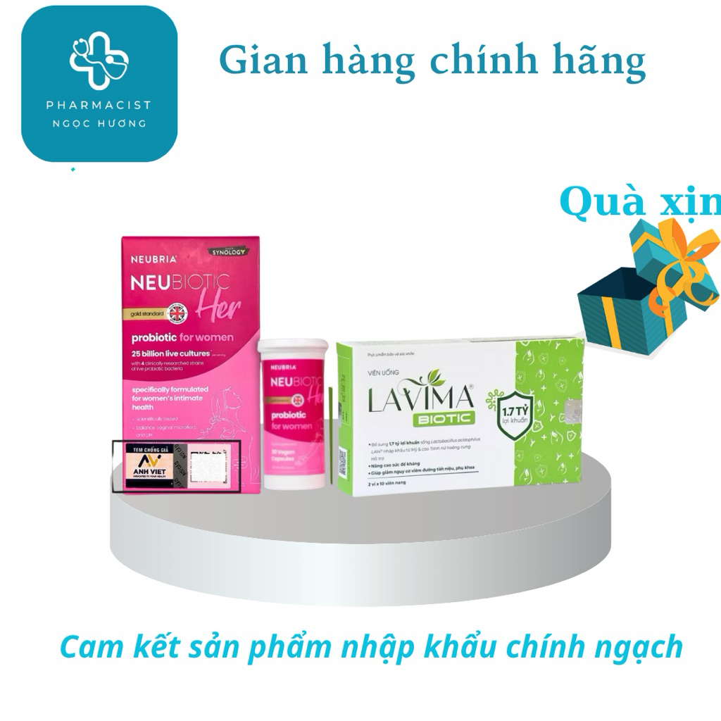(Hoả tốc) Viên Uống Men Vi Sinh Cân Bằng Hệ Vi Sinh LAVIMA BIOTIC Và NEUBIOTIC HER Ngăn Ngừa Tái Phá