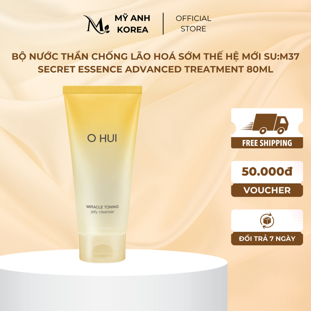 Sữa rửa mặt dạng gel dưỡng ẩm sáng da OHUI Miracle Toning Jelly Cleanser Mỹ Anh Korea 180ml Mỹ Anh K
