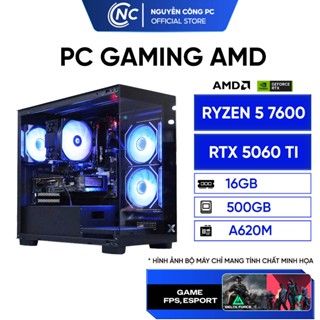  Bộ máy tính PC Gaming AMD Ryzen 5 7600 + RTX 5060 Ti 16GB chiến mọi game - Bảo hành 36 Tháng 