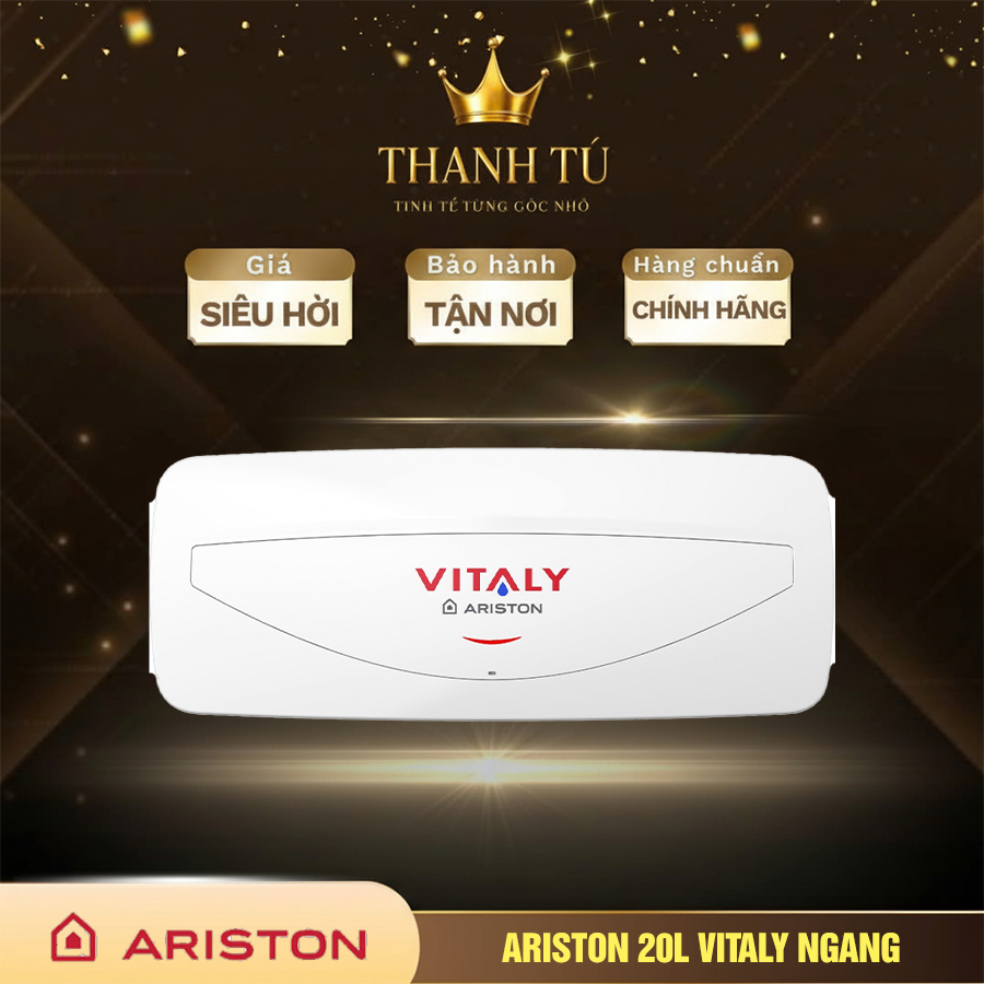 Máy Nước Nóng ARISTON 20L Vitaly Ngang – Bình Nóng Lạnh Treo Ngang, An Toàn