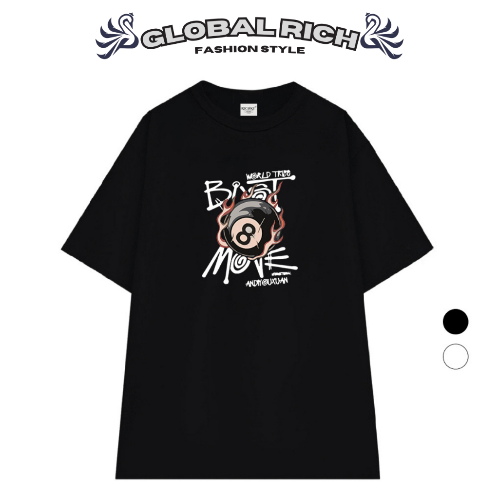 Áo Thun Global Rich Premium Tee Bi A Lửa 8Ball Flames