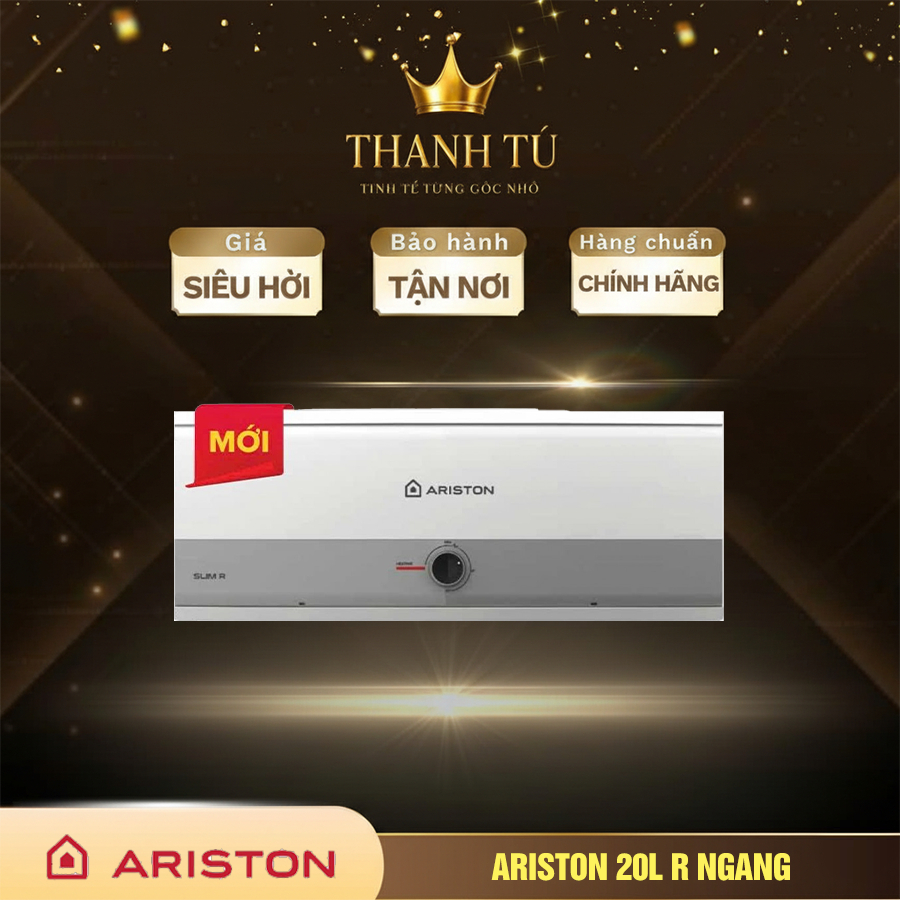 Máy Nước Nóng ARISTON 20L R Ngang - Chống Giật ELCB, Thiết Kế Hiện Đại