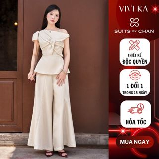  Set đồ Marina SUITS BY CHAN combo áo thiết kế thắt nơ trễ vai quần dài sang trọng nữ tính dự tiệc đi chơi  tết 