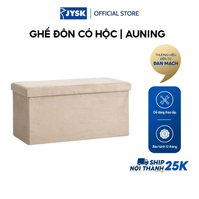 Ghế đôn có hộc | JYSK AUNING | gỗ công nghiệp/vải polyester | vàng cát đậm | R76xS38xC38cm