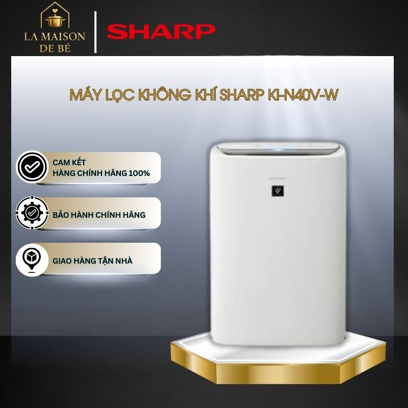 Máy Lọc Không Khí Sharp KI-N40V-W – Tạo Ẩm, Lọc Bụi, Khử Mùi, Hoạt Động Êm Ái – LMS