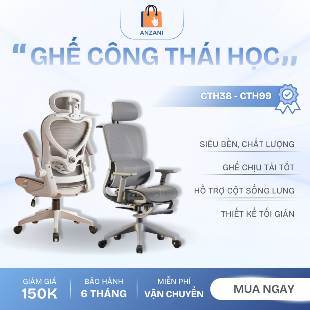 Ghế Công Thái Học CTH99, CTH38 Full Lưới Cao Cấp