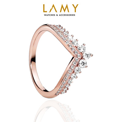 Nhẫn bạc nữ LAMY Princess Wishbone Rose Gold Ring 8058