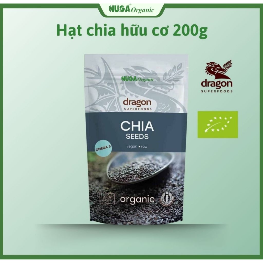 Hạt Chia hữu cơ (Organic Chia Seeds) C'LaVie, Dragon Superfoods, DmBio, Aztec - 100g, 200g & 300g