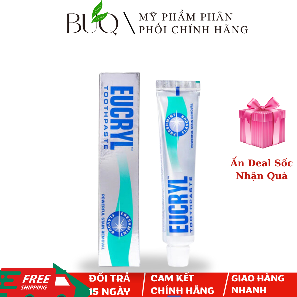 Kem Đánh Răng Bạc Hà Tẩy Trắng Eucryl Toothpaste 62g