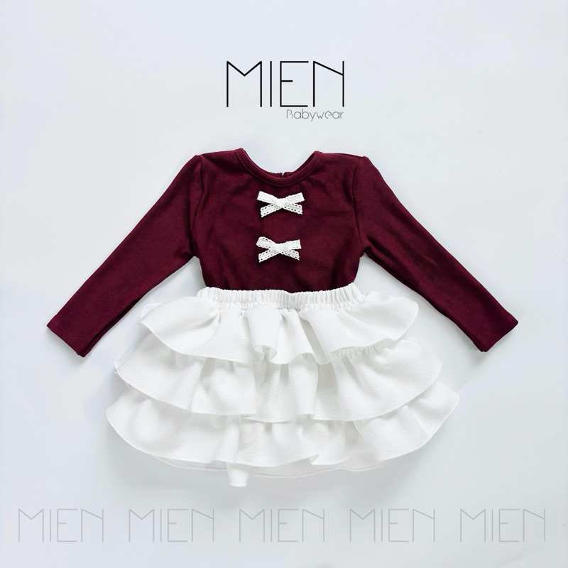 (R132) Set áo nơ kèm chân váy 3 tầng MIEN cho bé gái