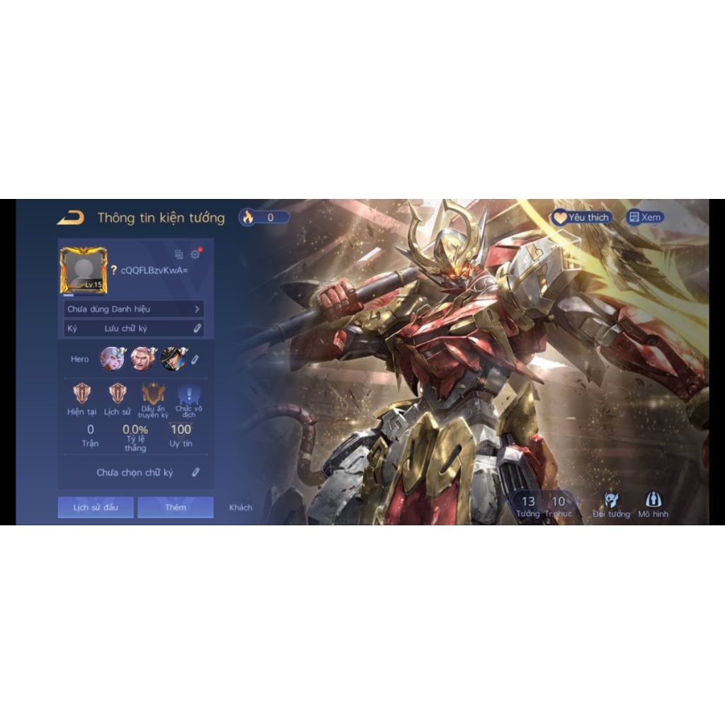 Acc Ngộ Xích Diễm kẹp Bijan Hoàng Kim Cơ Giáp, Omen Tận Thế ( Trắng Thông Tin Không Liên Kết )