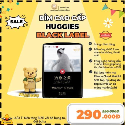 (MUA 2 BỊCH TẶNG 1 BỊCH)- Tã Bỉm Dán/Quần Huggies Black Label Phiên Bản Cao Cấp Siêu Thấm Hút Mỏng N