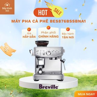 Máy pha cà phê Breville BES876BSSBNA1 - Máy Pha Cà Phê Espresso Mini, Sang Trọng, Tiện Lợi