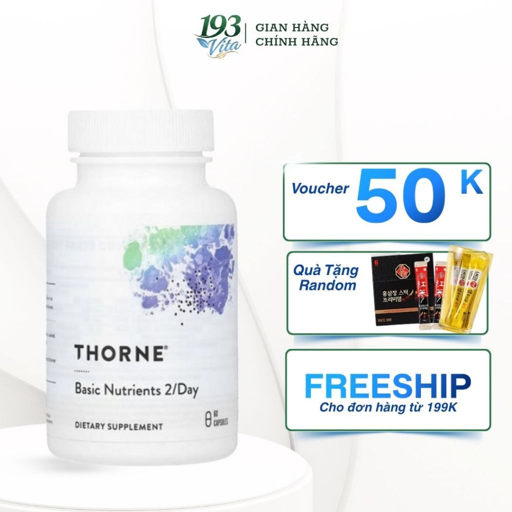 Viên Uống Vitamin Tổng Hợp Cao Cấp Thorne 2/Day (60 Viên) – Hấp Thu Tối Ưu, Chính Hãng Mỹ