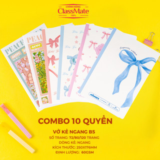  Combo 10 Vở Kẻ Ngang Capybara 80  120 Trang Vở Viết Cấp 2 Giấy 60-70gsm Dành Cho Học Sinh Ghi Chép 