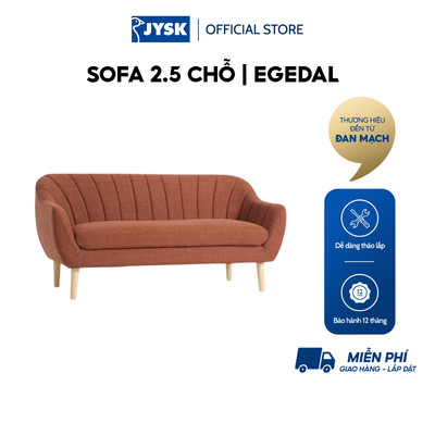 Sofa 2.5 chỗ | JYSK EGEDAL | vải polyester | nâu | R170xS81xC78cm