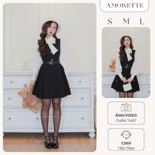   Giá mở bán GIẢM 30K  Đầm  váy yếm form xoè cổ vuông tôn dáng - Nora Dress - BST Velvet Autumn - Không kèm sơ mi 