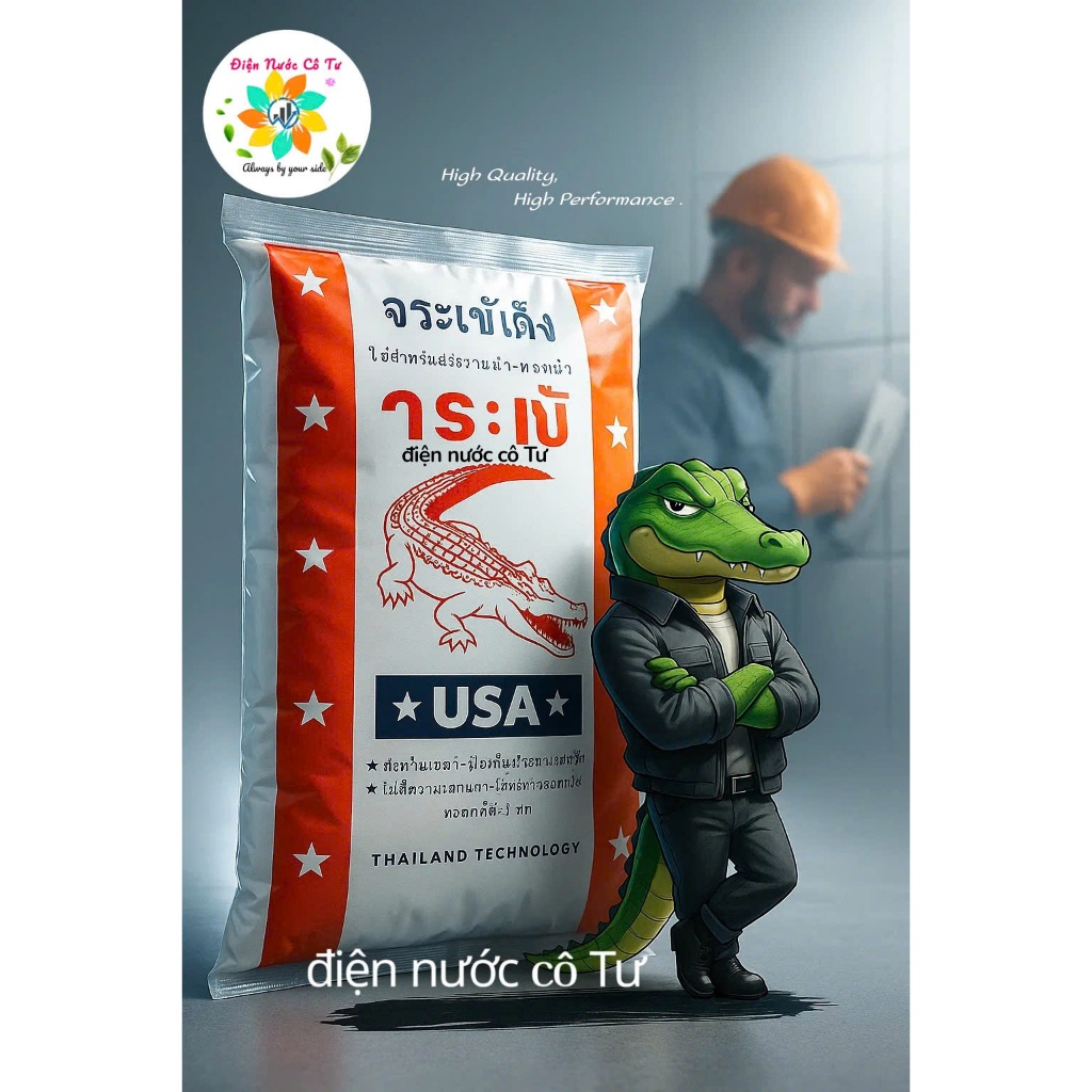 1kg Keo chà ron bột chà ron Cá Sấu Thái - keo chà ron gạch men keo làm mới ron gạch